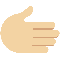 Rightwards Hand- Medium-Light Skin Tone emoji on Twitter
